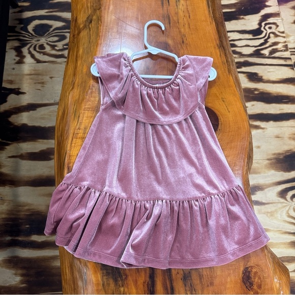 Old Navy Pink Velvet Dress with Ruffles - Picture 1 of 2